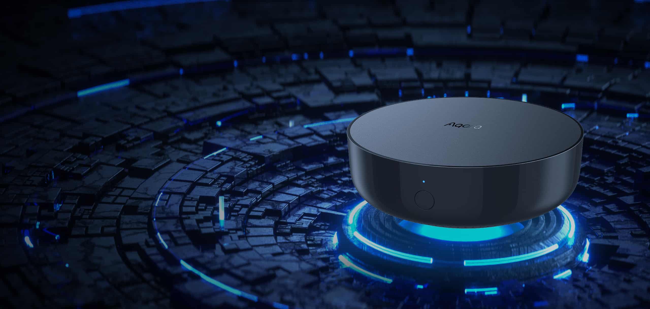 Foto oficial do hub Aqara Hub M2, central Zigbee para automação residencial