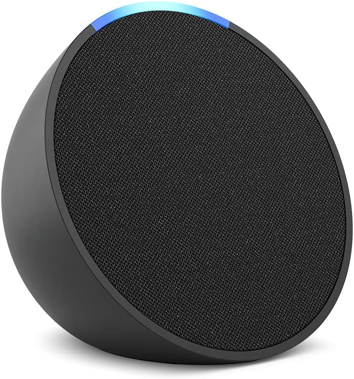 Foto oficial do Amazon Echo Pop, caixa de som inteligente com Alexa